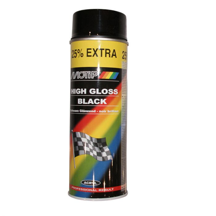 peinture en bombe noir brillant, 500ml